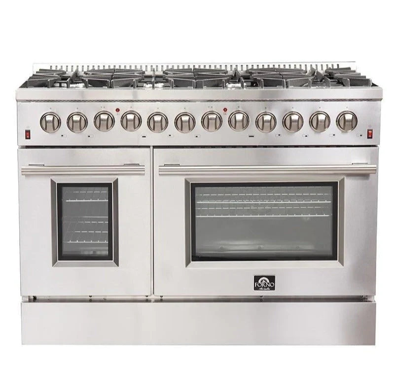 Forno 2-Piece Appliance Package - 48-Inch Dual Fuel Range and 60-Inch Built-In Refrigerator in Stainless Steel (FBDL-017-03CAUS)