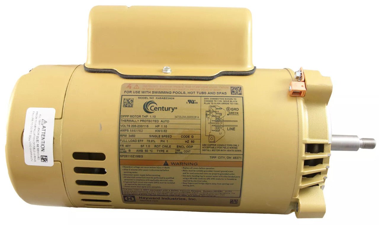 Hayward 1 HP Threaded Shaft Motor for MaxFlo, Super II, Super Pumps (SPX1607Z1M)