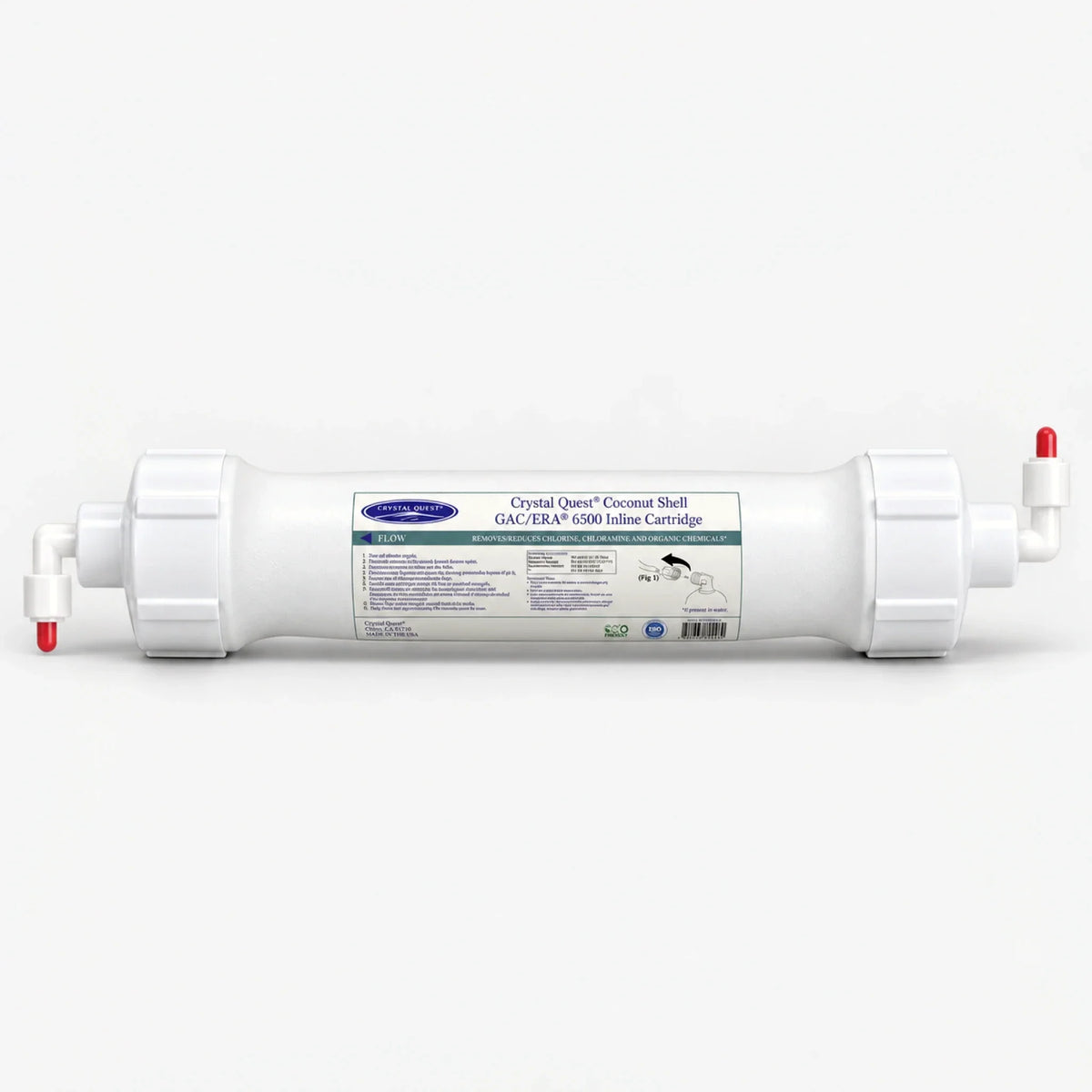 Crystal Quest Inline GAC Filter Cartridge, Coconut Shell Carbon, 0.5 GPM