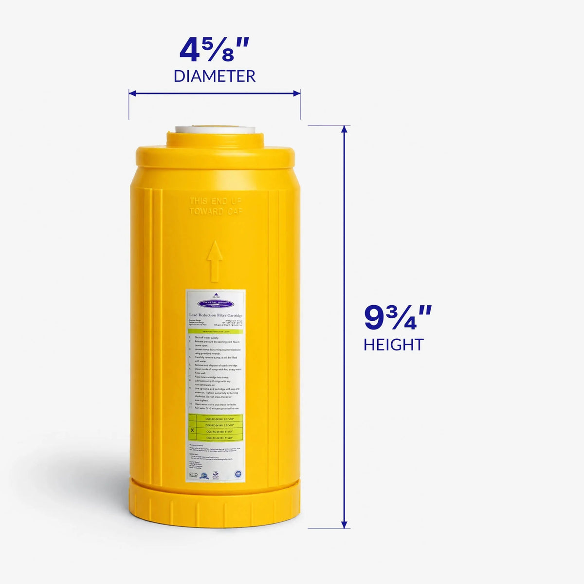Crystal Quest Lead Filter Replacement Cartridge, 0.5 to 6 GPM