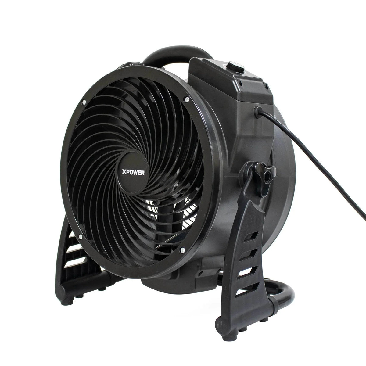 XPOWER axial air mover with ozone generator M-25 - right angle view