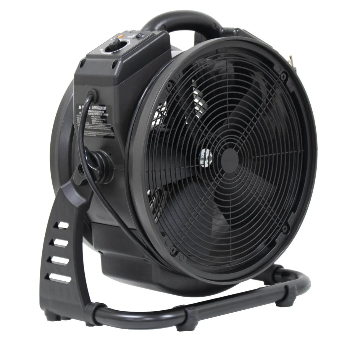 XPOWER cordless axial air mover with ozone generator M-25B - back angle view