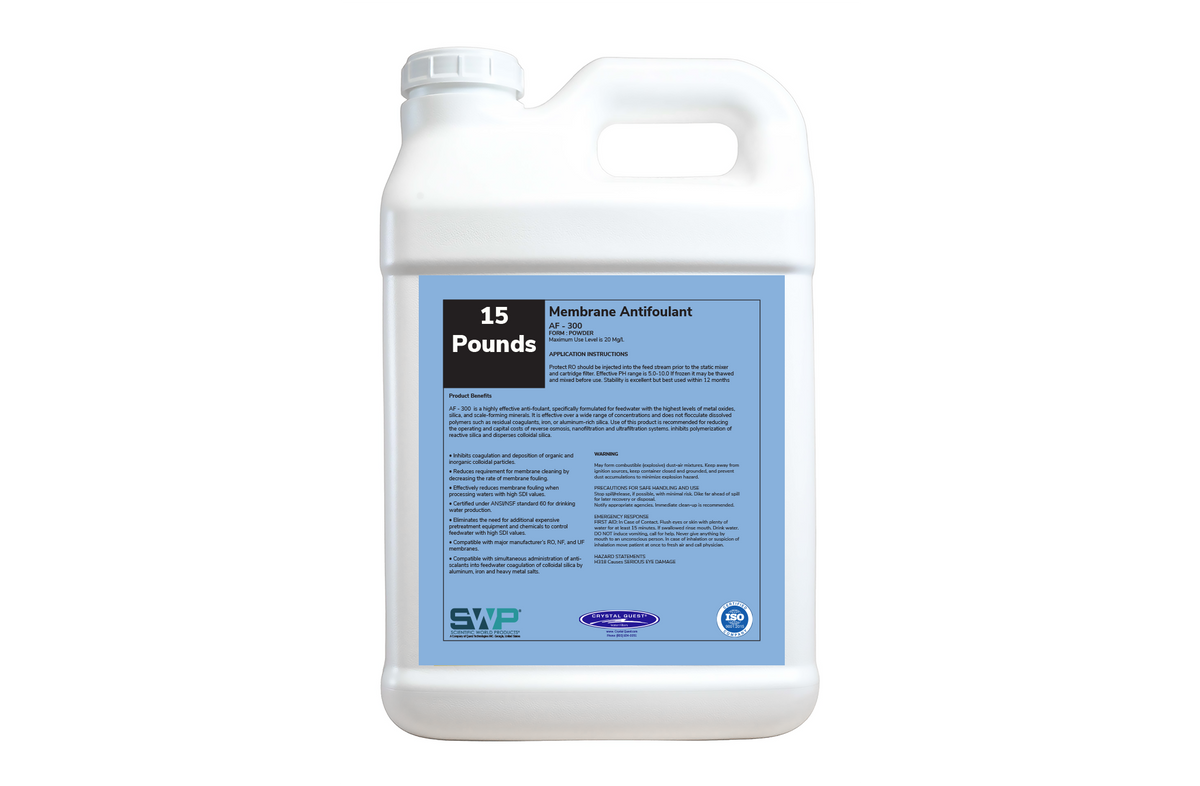 Crystal Quest AF-300 Membrane Antifoulant for RO, NF and UF Systems