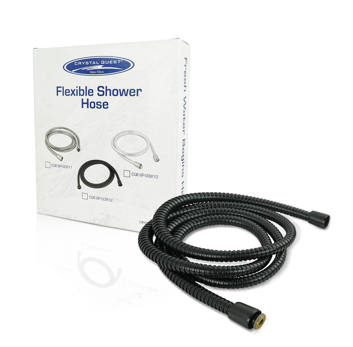 Crystal Quest Metal Shower Hose, Universal 70 in, 1/2" Connection