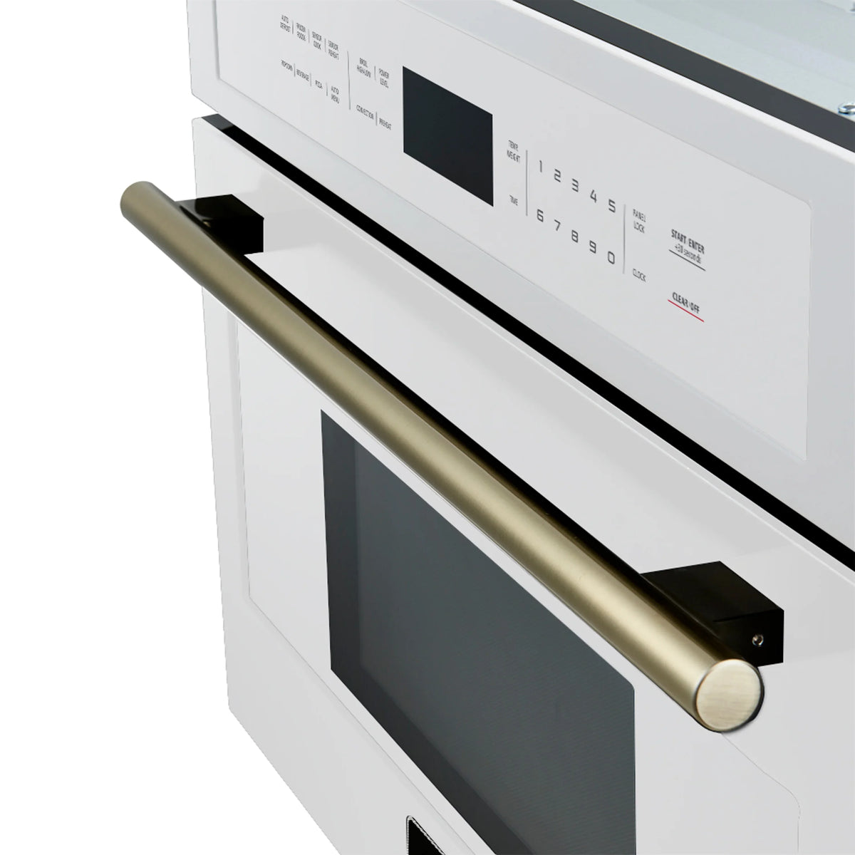 Forno Oliena Espresso 30-Inch 1.6 Cu.ft Microwave Oven in White with Antique Brass Handle (FMWDR3093-30WHT)