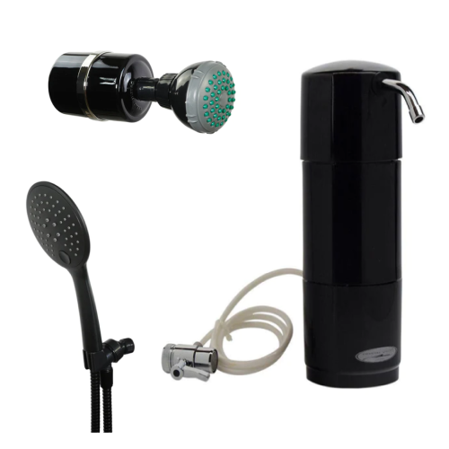Crystal Quest Midnight Family Bundle, Shower Filter, Handheld Shower Head and Classic Countertop Water Filter