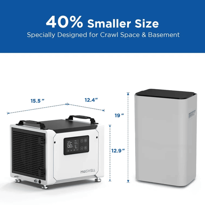 Moiswell Defender commercial basement dehumidifier ME-7 - compact basement size