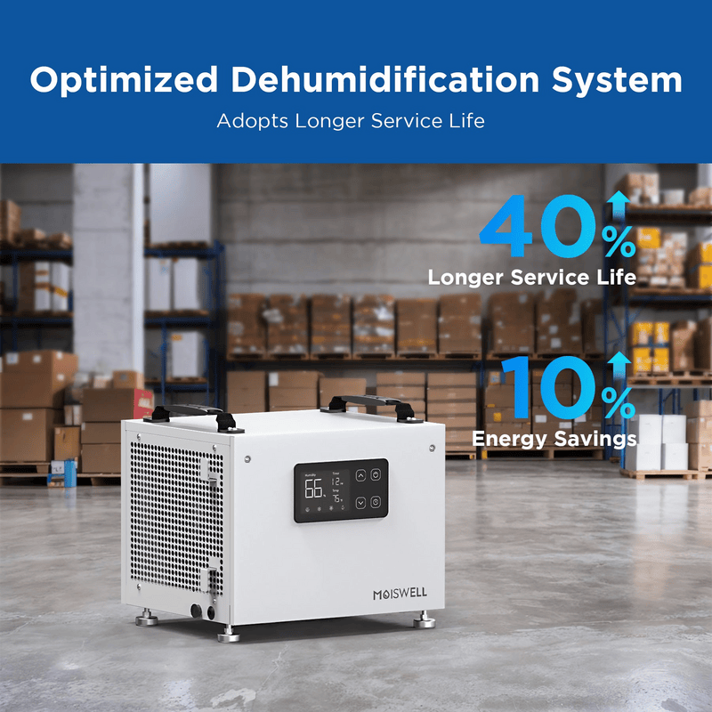 Moiswell Defender commercial basement dehumidifier S60 - dehumidification system