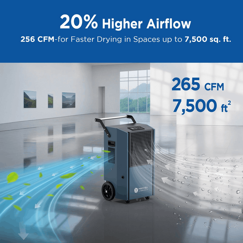 Moiswell Explorer commercial dehumidifier V190 - 265 CFM airflow