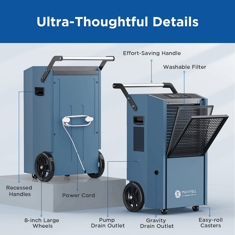 Moiswell Explorer commercial dehumidifier V190 - component details