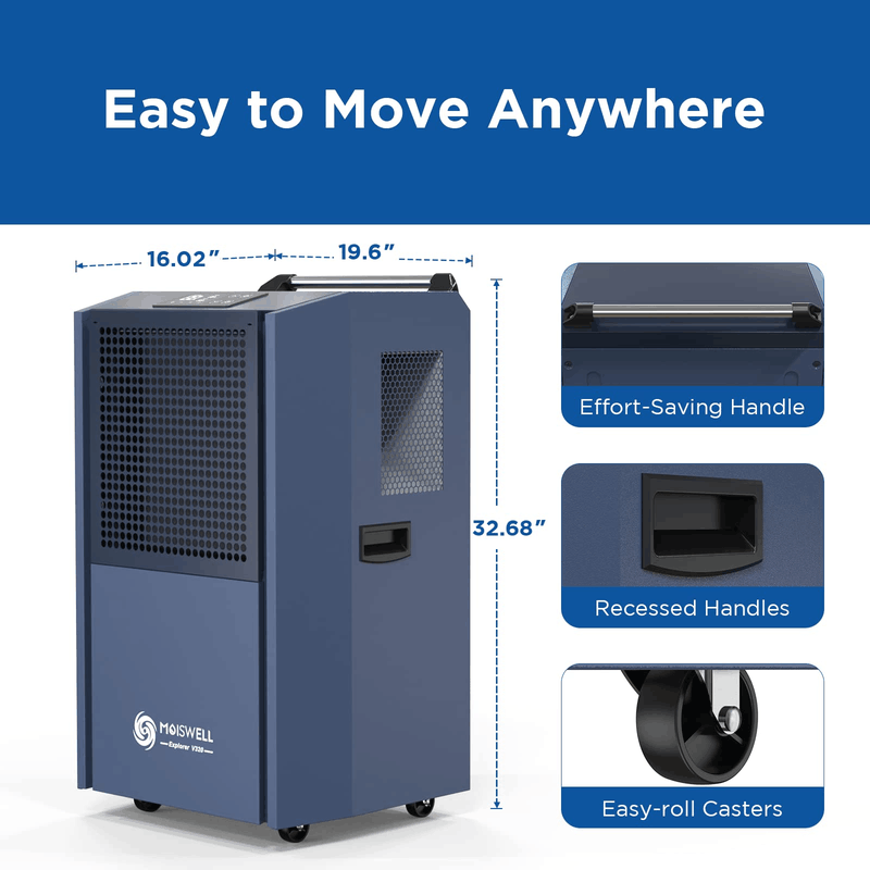Moiswell Explorer commercial dehumidifier V320 - mobility features