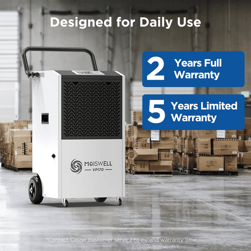 Moiswell Explorer commercial dehumidifier VP170 - warranty