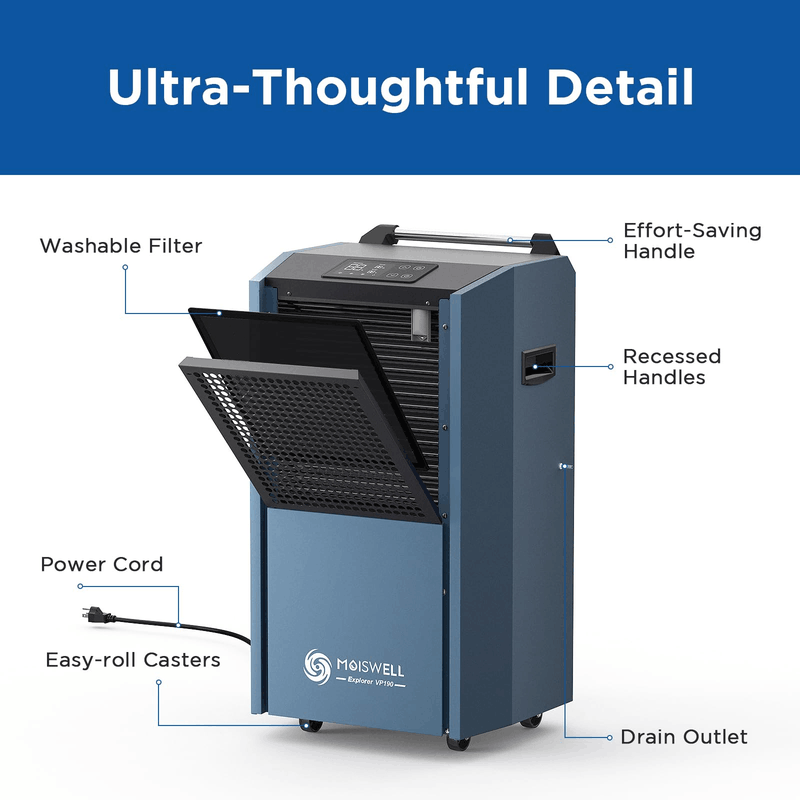 Moiswell Explorer commercial dehumidifier VP190 - product details