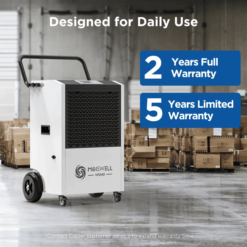 Moiswell Explorer commercial dehumidifier VP240 - warranty