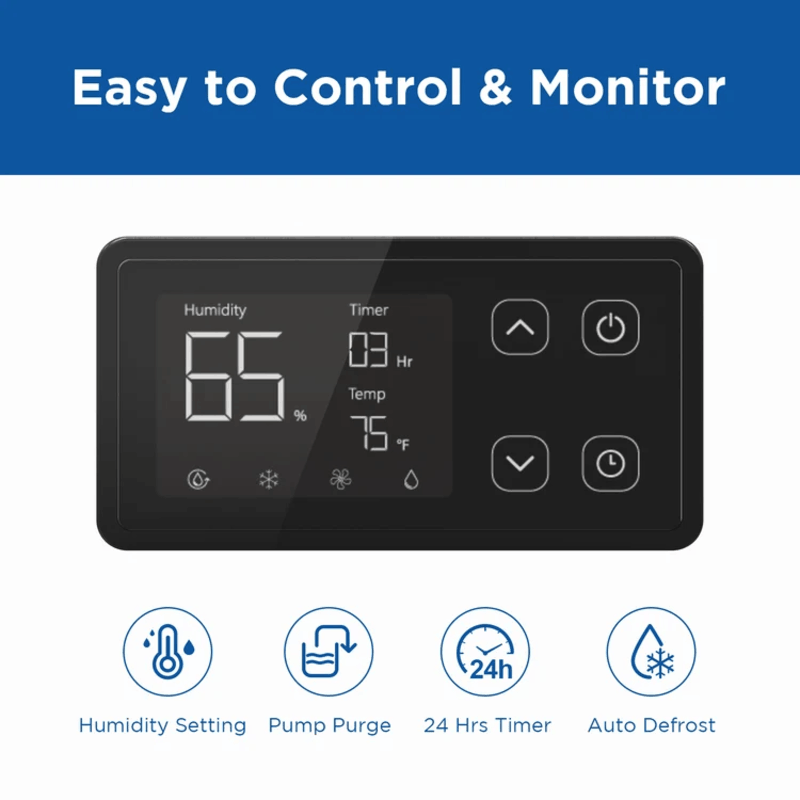 Moiswell Explorer commercial dehumidifier VP250 - digital control panel