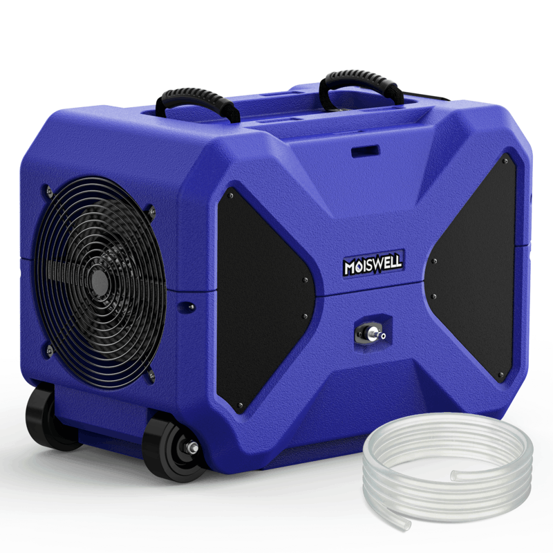 Moiswell Master LGR dehumidifier RD200 - product with drain hose