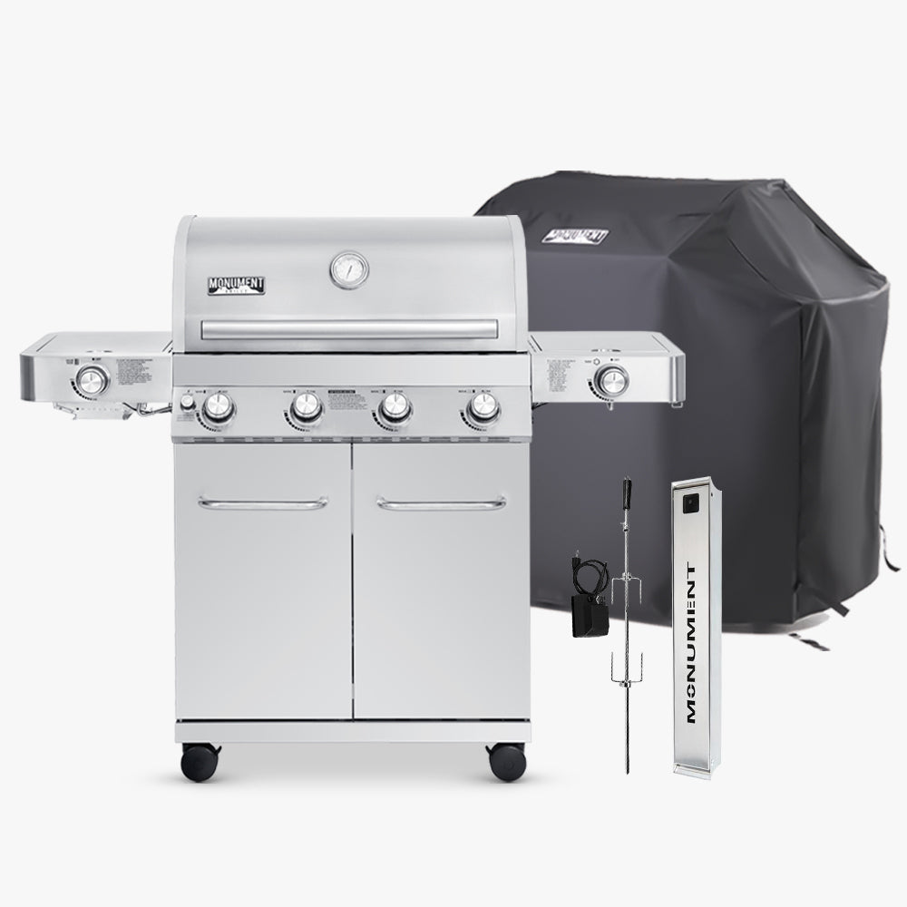Monument Grills Classic 24367 stainless steel gas grill with Pro Grill Kit