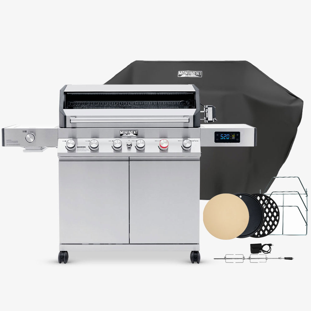 Monument Grills Denali 605Pro gas grill with versatile cooking plate combo