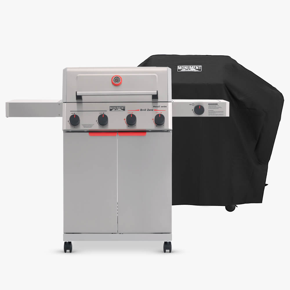 Monument Grills Mesa II 415BZ propane gas grill with rain cover
