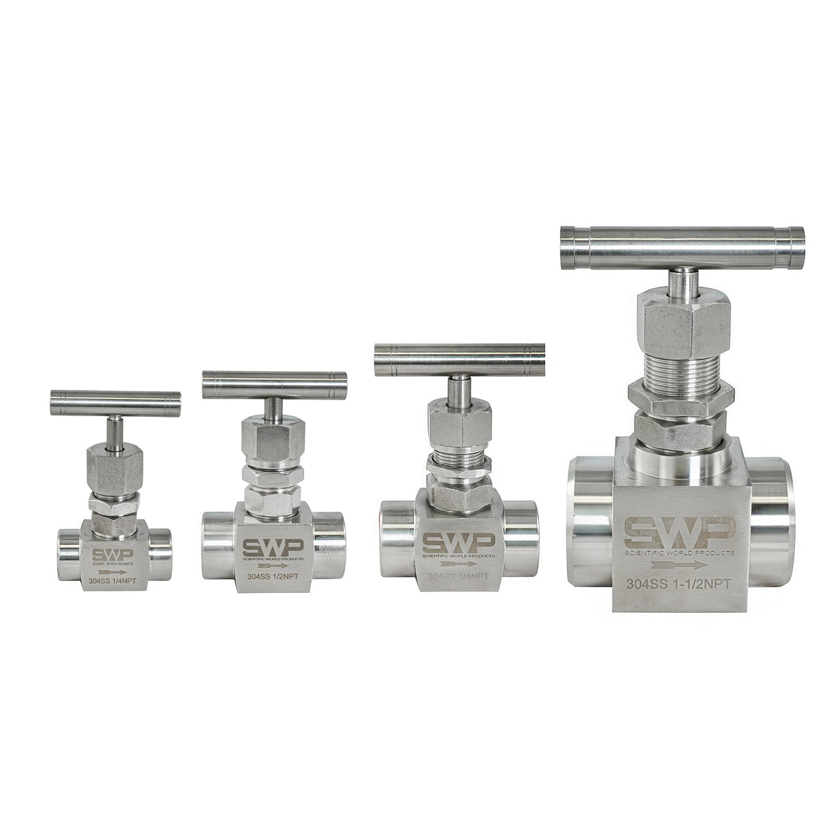 Crystal Quest Needle Valve, 1/4 Inch to 2 Inch Sizes