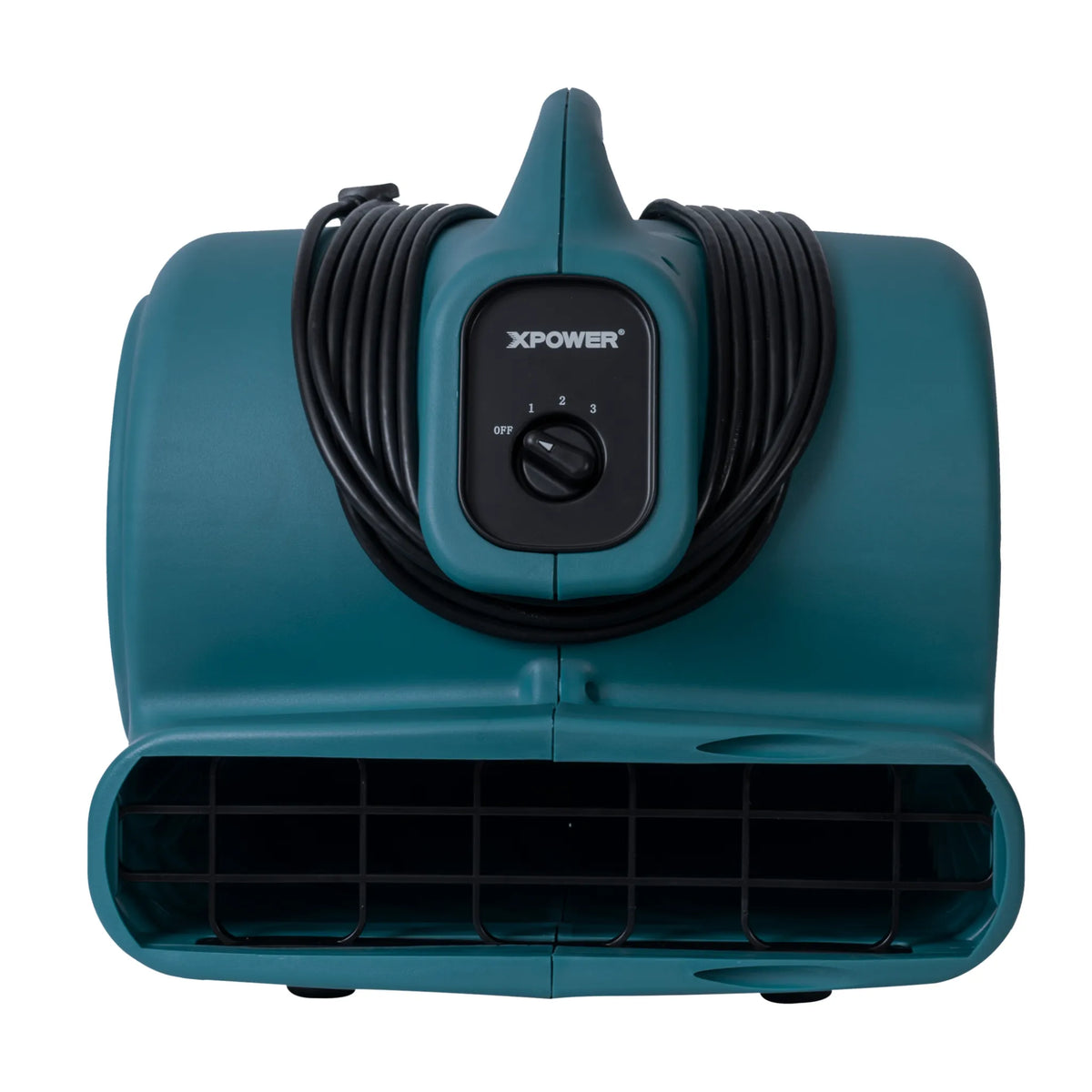 XPOWER blue air mover P-630 - front view with wrap-around cord