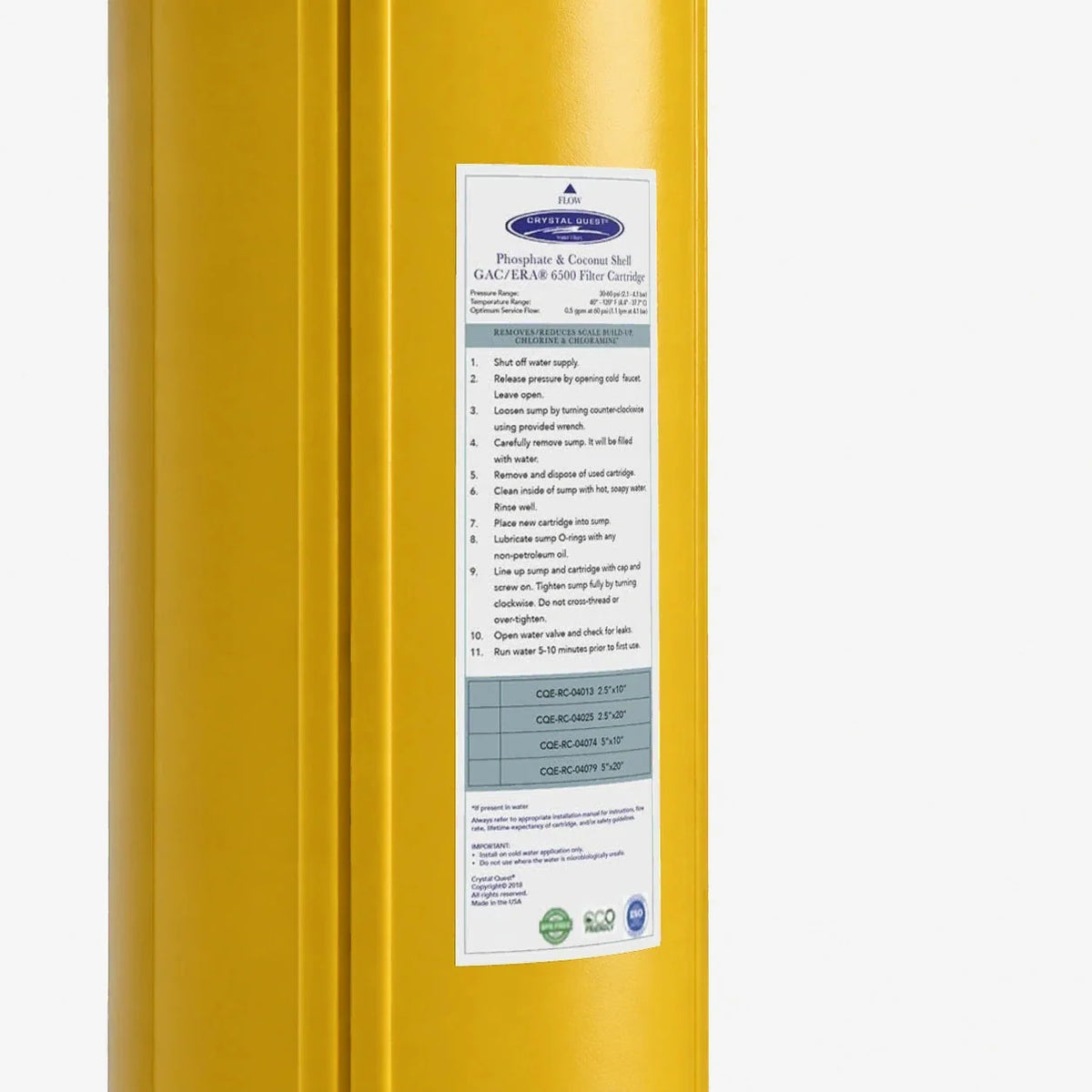 Crystal Quest Phosphate & Coconut Shell GAC Replacement Filter Cartridge, Scale Inhibitor