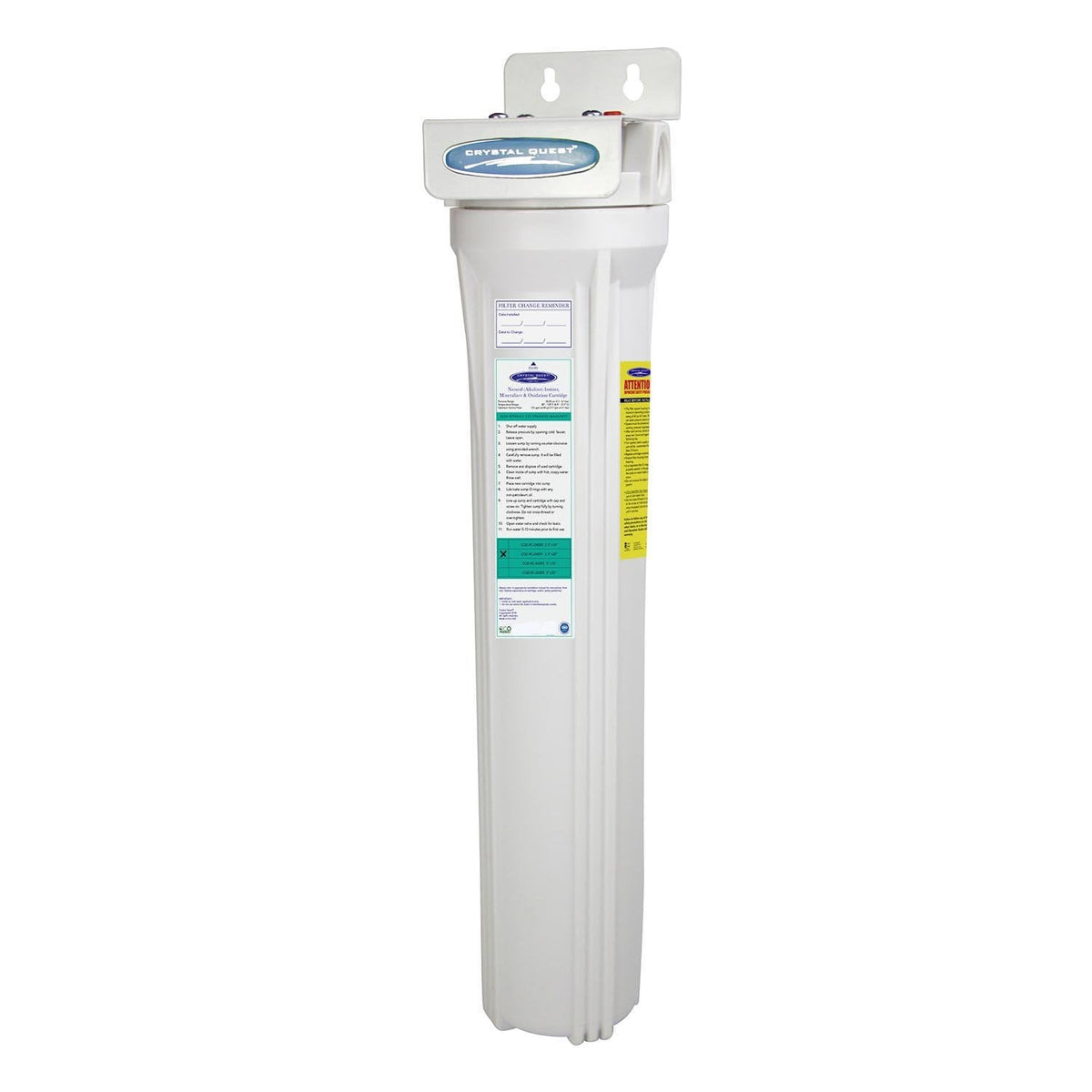 Crystal Quest Eagle Series Slimline Mini Whole House Water Filter, Alkalizing, 2-4 GPM