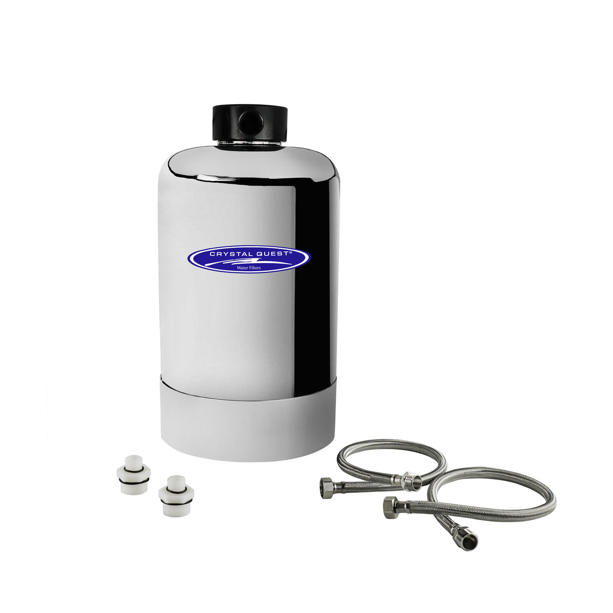 Crystal Quest Inline Under Sink Water Filter, 8 GPM, Fiberglass or Stainless Steel Tank