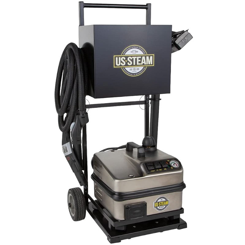 US Steam Falcon Plus commercial steam cleaner US2100 - on utility cart