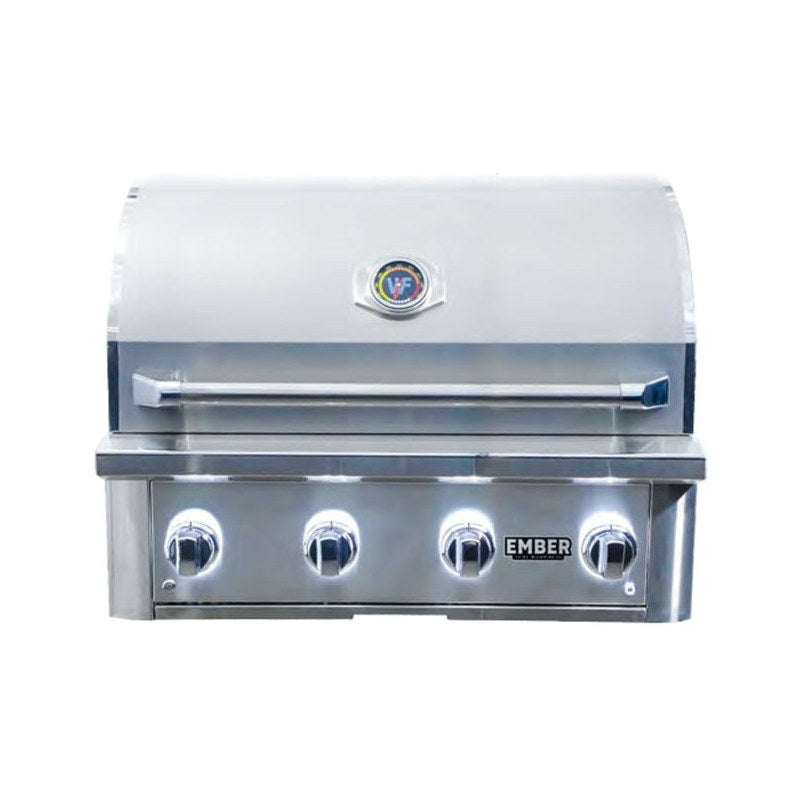 Wildfire Ember 32-Inch 3 Burner 304 Stainless Steel Gas Grill with Briquette System & Infrared Sear Burner