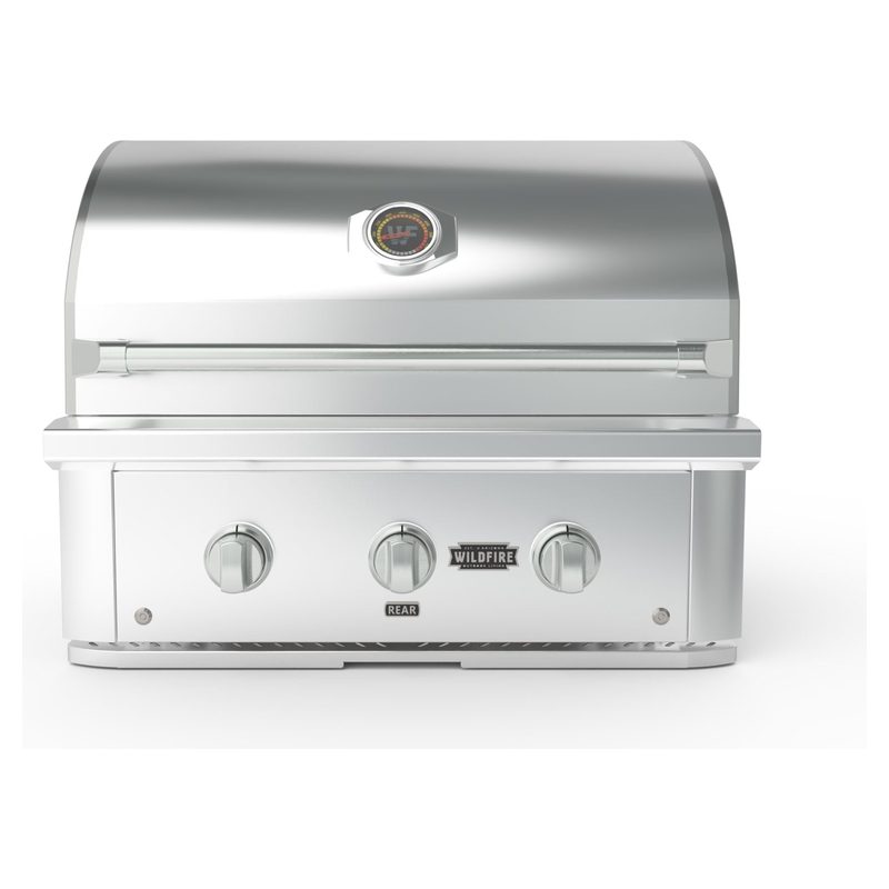 Wildfire Ranch Pro 30 Inch 304 Stainless Steel Built In Gas Grill - Brushed Stainless Steel Accents