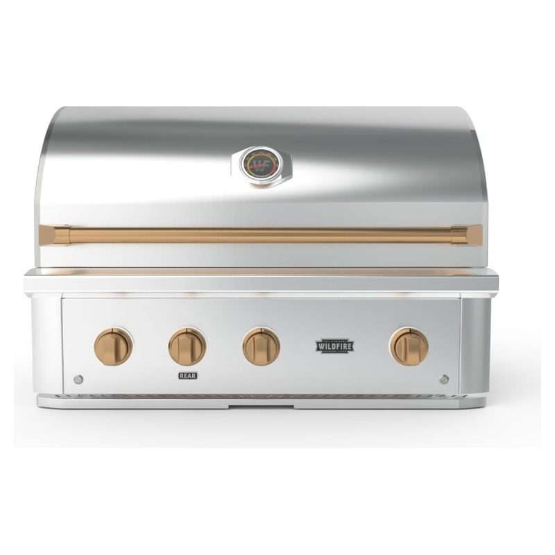 Wildfire Ranch Pro 36 Inch 304 Stainless Steel Built In Gas Grill - Brushed Bronze Accents