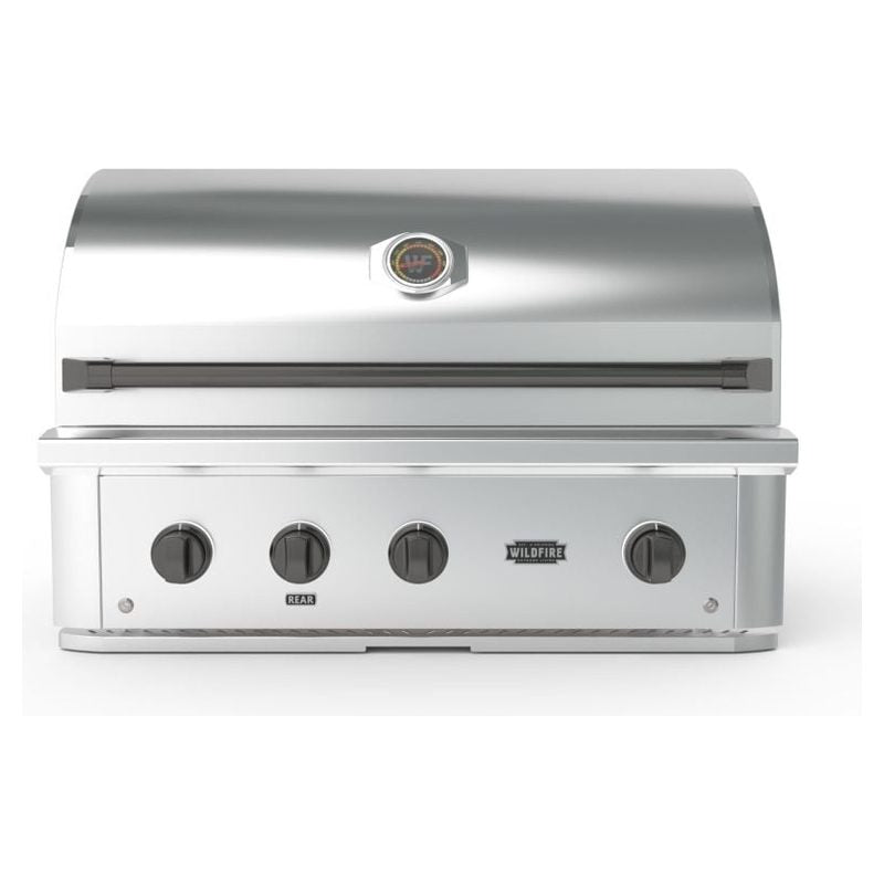 Wildfire Ranch Pro 36 Inch 304 Stainless Steel Built In Gas Grill - Chrome Black Accents