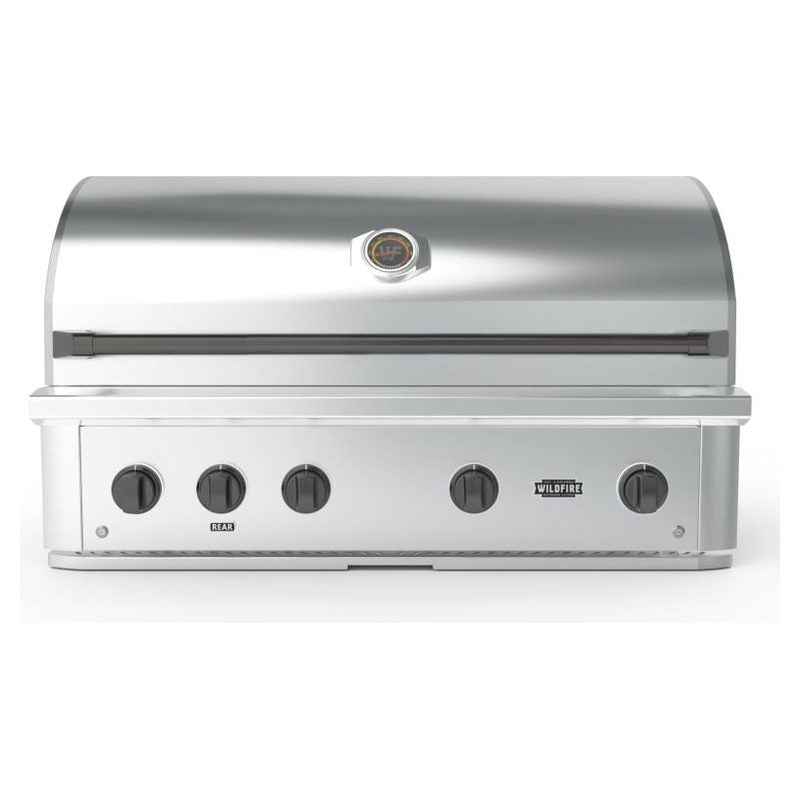 Wildfire Ranch Pro 42 Inch 304 Stainless Steel Built In Gas Grill - Chrome Black Accents
