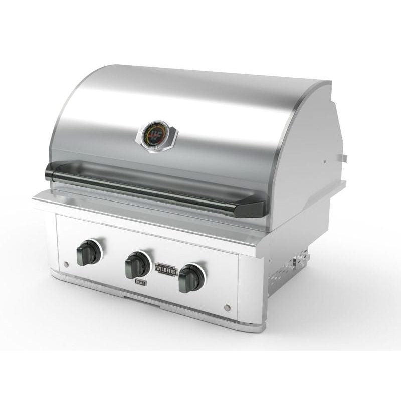 Wildfire Ranch Pro 30 Inch 304 Stainless Steel Built In Gas Grill - Chrome Black Accents
