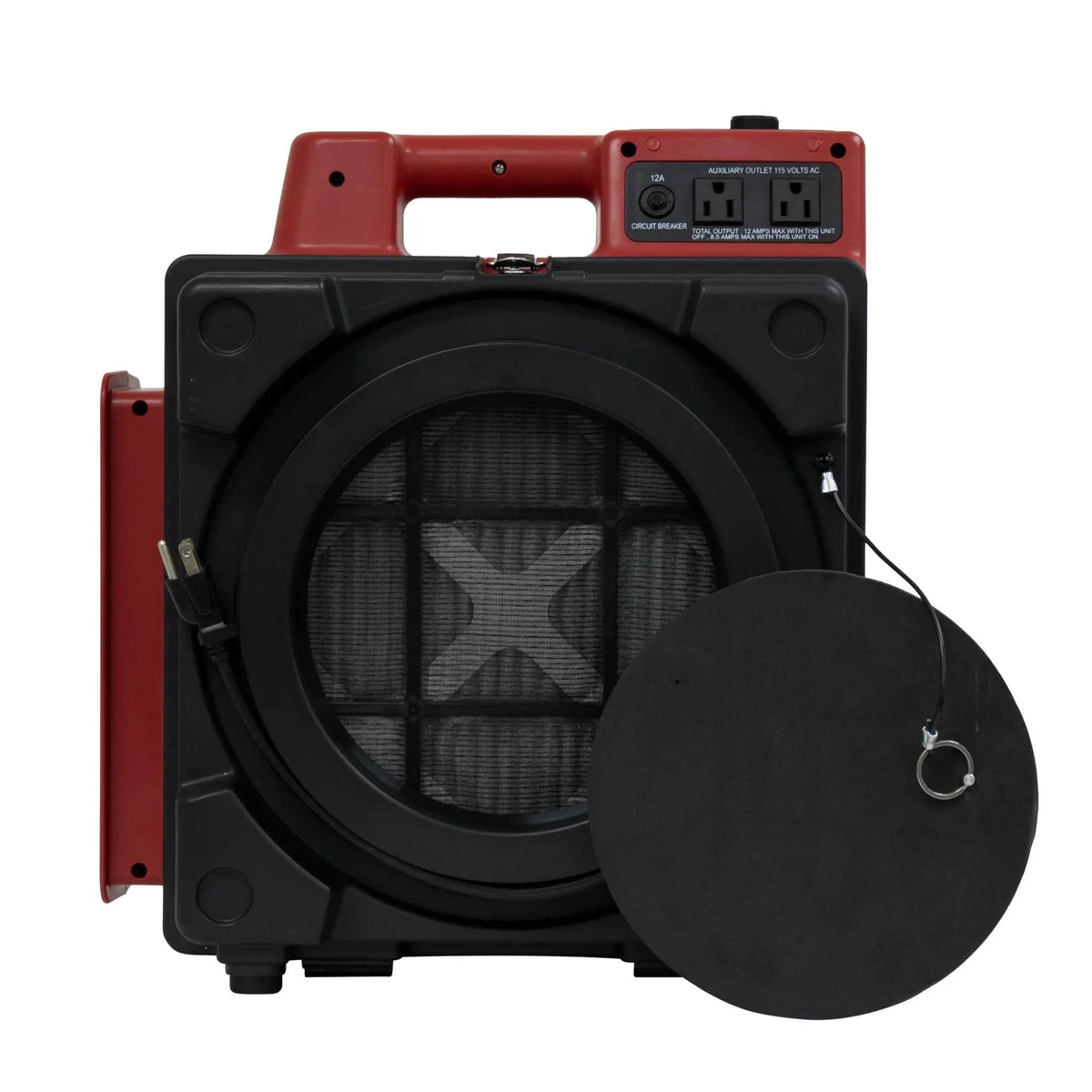 XPOWER mini HEPA air scrubber X-2480A - red front view