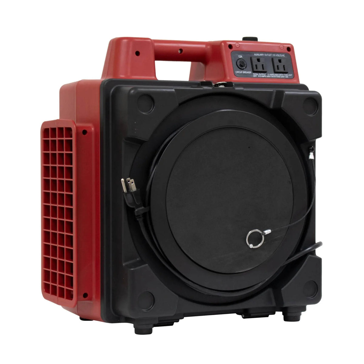 XPOWER mini HEPA air scrubber X-2480A - red main view with cap closed