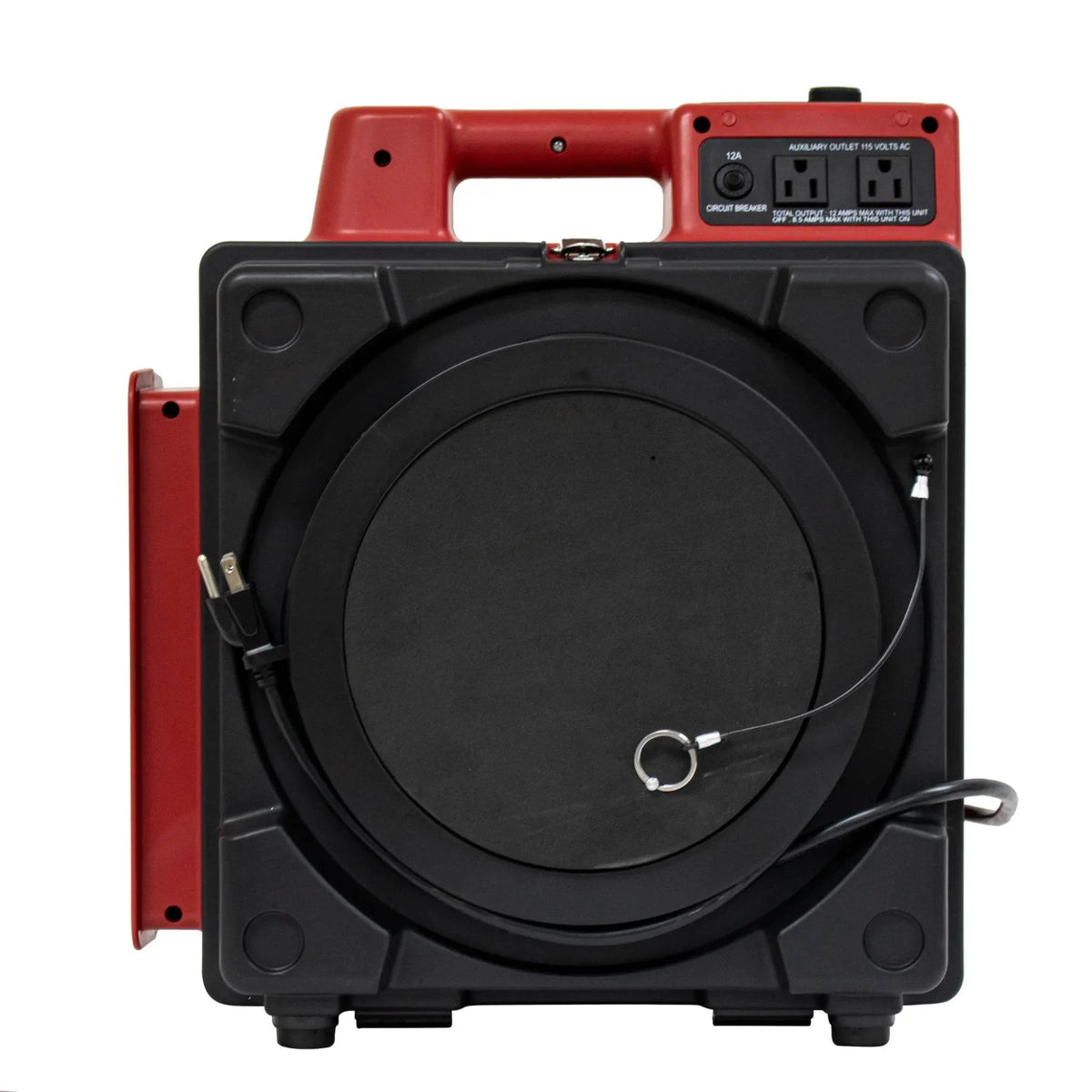 XPOWER mini HEPA air scrubber X-2480A - red front view with cap closed