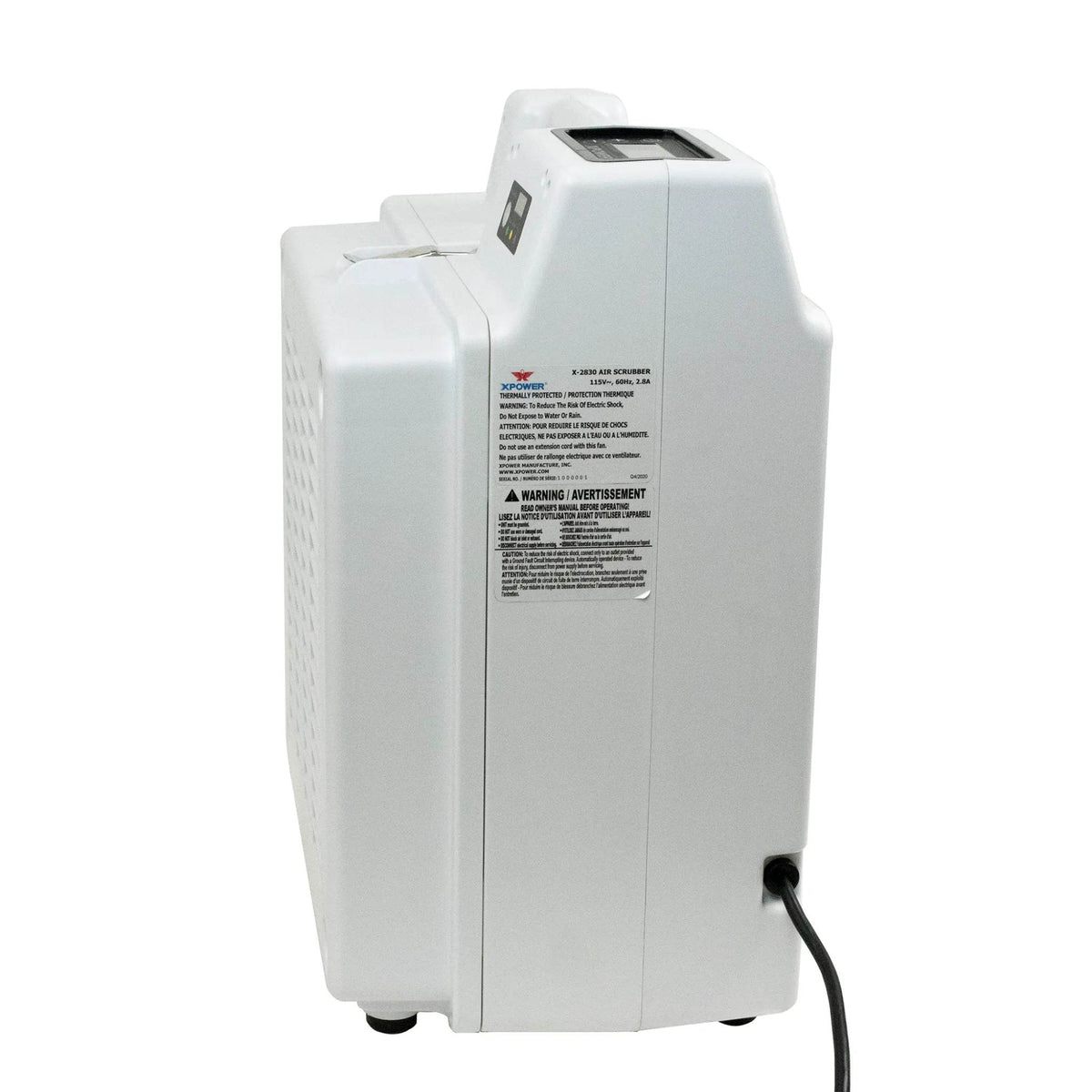XPOWER HEPA air scrubber X-2830 - side view