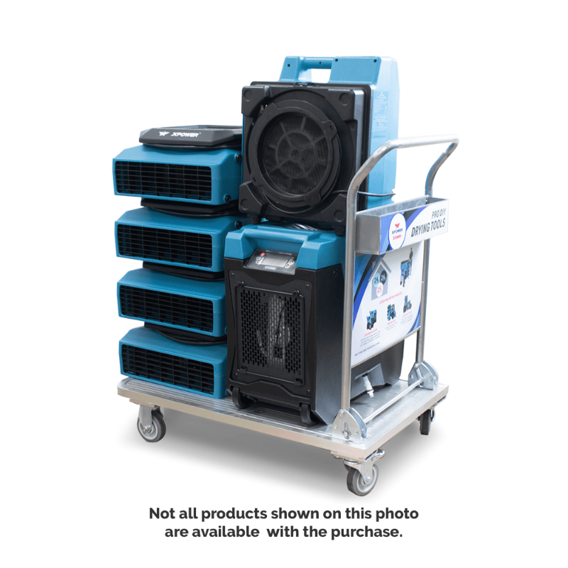 XPOWER LGR commercial dehumidifier XD-85L2 - blue, in use on a job site