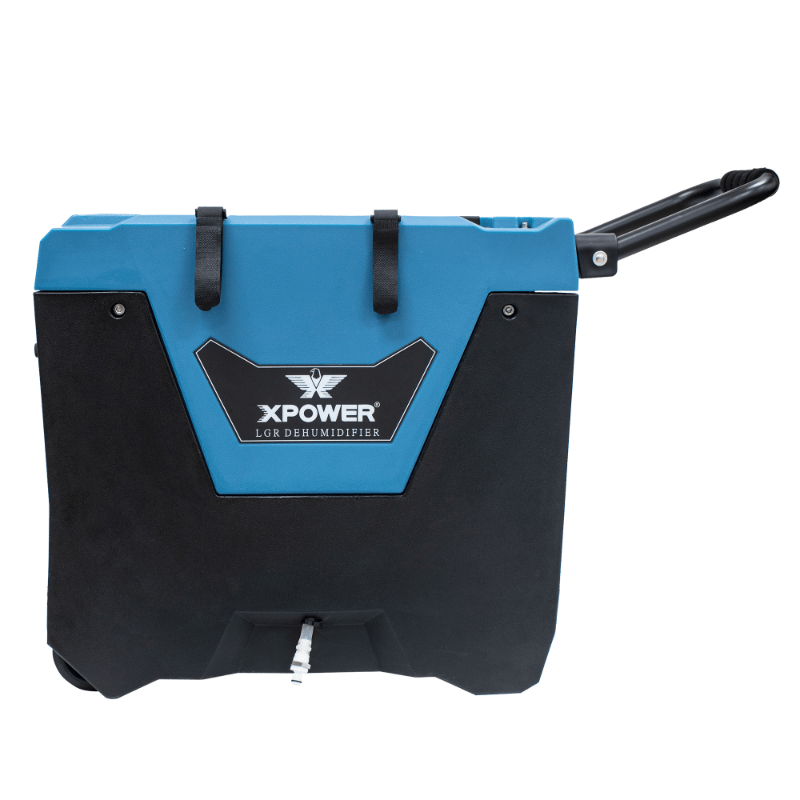 XPOWER LGR commercial dehumidifier XD-85L2 - blue, right side view